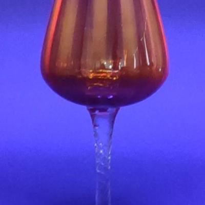 Italian Hand Blown Glass Art Goblet
