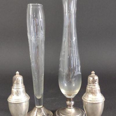 Sterling Silver Weighted S/P Shakers & Vases