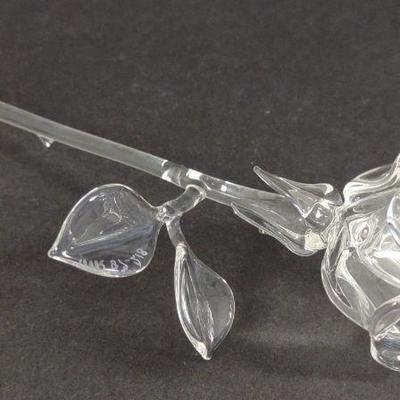 Artist Signed Glass Art Rose