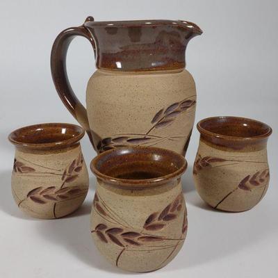 Signed Annapolis Pottery Earthenware Pitcher Set