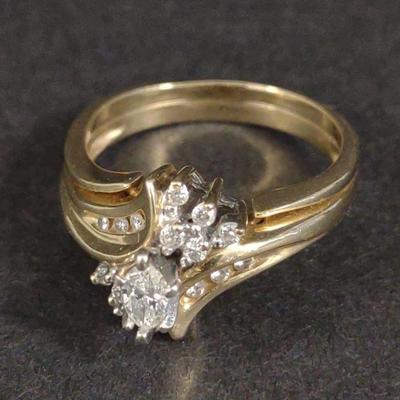 Diamond 14K Yellow Gold Wedding Ring Set