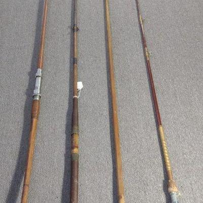 4 Vintage Trolling Boat Fishing Rods