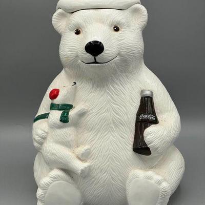 1998 Coca Cola Polar Bear Teleflora Cookie Jar
