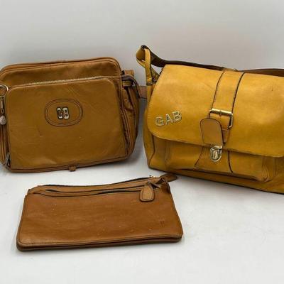 (3) Bags Incl. Genuine Leather
