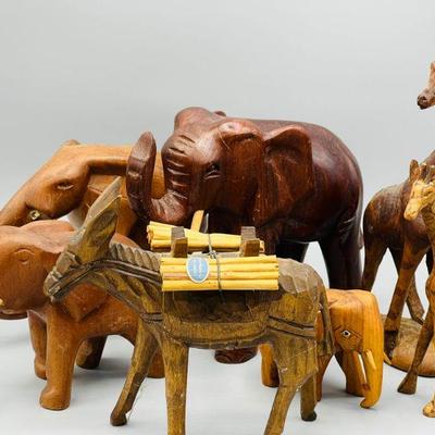 (7) Wooden Animal Figurines
