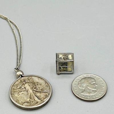 Danecraft Sterling Silver Dollar Pendant, Liberty Dollar Necklace & Susan B. Anthony Dollar