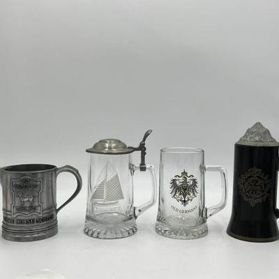 (4) Beer Steins Including Four Roses Whiskey
