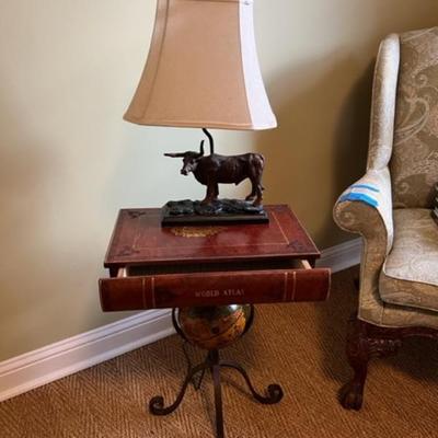 Longhorn lamp and super unusual side table