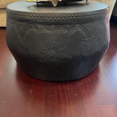 African (?) Metal drum coffee table