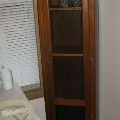 TALL, WIRE FRONT CABINET  BUY IT NOW $ 75.00