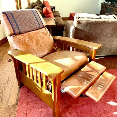 Lane Oak Leather Recliner