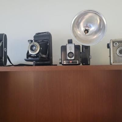 Some of the many vintage cameras