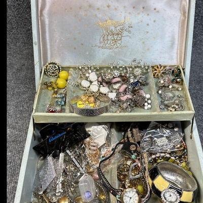 Costume Jewelry and Jewelry Box