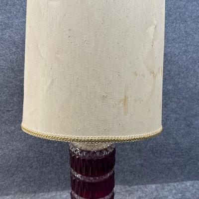 Cranberry and Clear Lamp