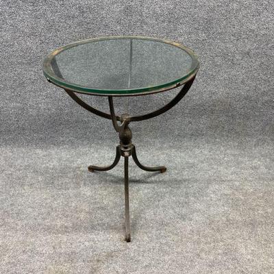 Cast Iron Table with Glass Top