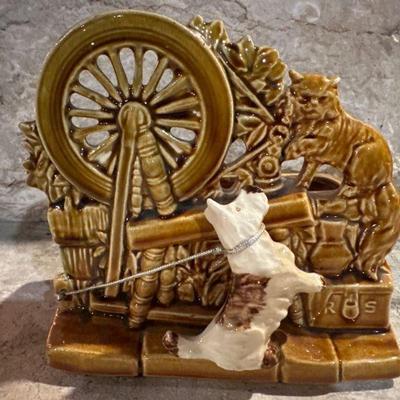 McCoy 1950â€™s USA Loom Spinning Wheel Scottie Dog and Cat