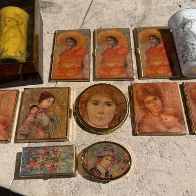 Edna Hibel Compact Mirrors, Business Card Holders