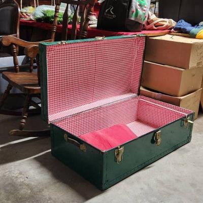 Great old footlocker style trunk