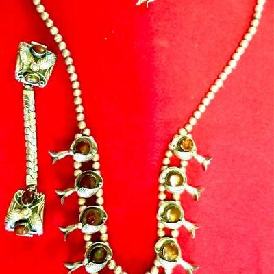 Fire agate squash blossom set!!