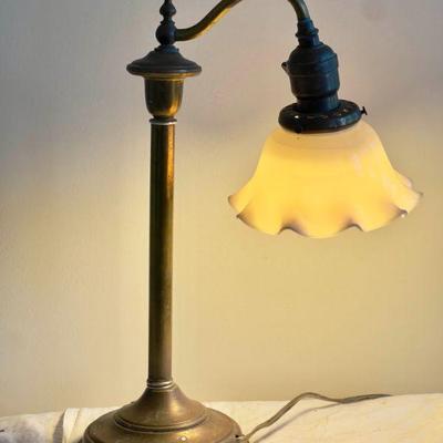 Vintage Arrow â€œUNOâ€ Brass Hanging Table Lamp
