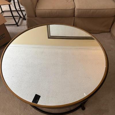 Beautiful 40â€ Round Gold Mirror