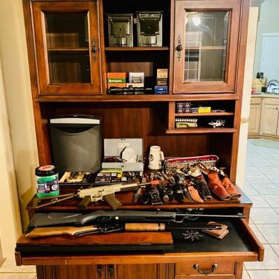 Collection of Knives, Ammo, Firearm Accessories

