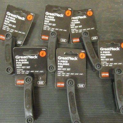 GREATNECK NINE PIECE FOLDING SAE HEX KEY SETS