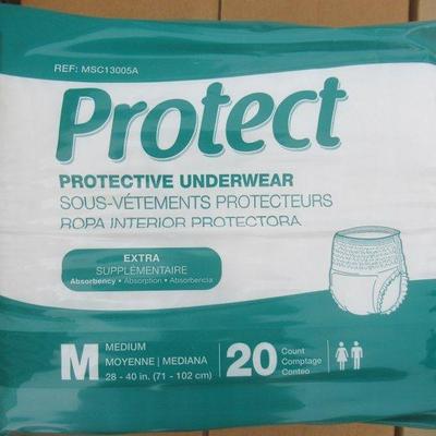 PROTECT PROTECTIVE UNDERWEAR, SIZE MEDIUM, 20 COUNT PER BAG 4 BAGS PER CASE