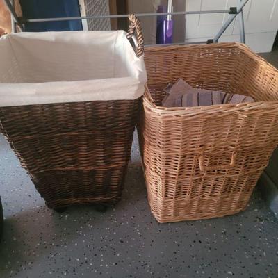 Wicker laundry baskets