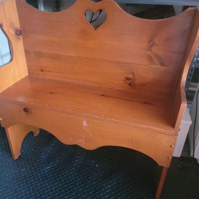 Handmade wooden love seat bench