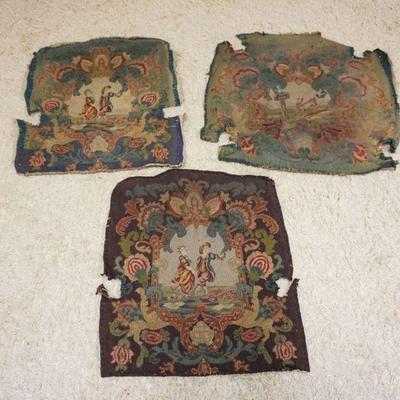 1260	3 PIECES OF ANTIQUE NEEDLEPOINT FROM CHAIR SEATS, EACH APPROXIMATELY 24 IN X 27 IN
