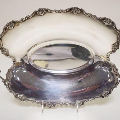 1018	800 SILVER FOOTED OVAL SERVING TRAY, 17.3 OZT

