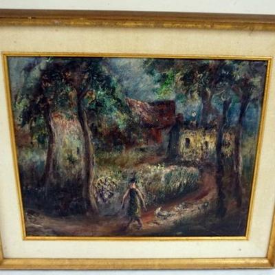 1118	WILLIAM STODDARD LOUGHRAN BUCKS COUNTY PA. ARTIST, 1901-1969, OIL ON CANVAS, *CALIFON BACK ROAD*  , APPROXIMATELY 22 IN X 26 IN...