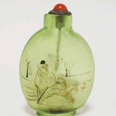 1010	CHINESE GLASS SNUFF BOTTLE, APPROXIMATELY 2 1/2 IN HIGH
