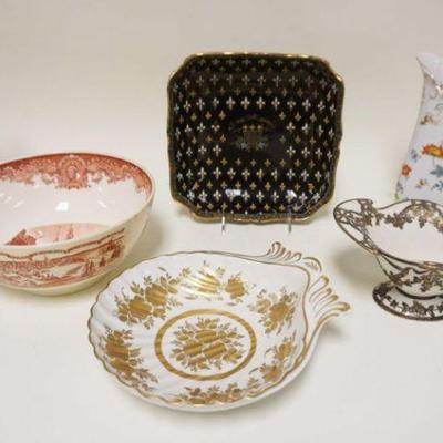 1258	GROUP OF ASSORTED CHINA & POTTERY INCLUDING WEDGWOOD *BOSTON BOWL*, SILVER OVERLAY VASE, RAISED ENAMEL DECORATED BOWL *MOUNT...