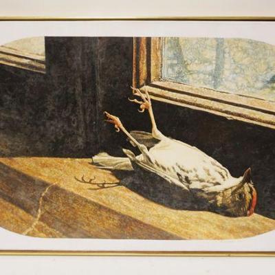 1300	EGG TEMPERA ON CANVAS TITLED *TOUCH OF RED* MARVIN HAYES, APPROXIMATELY 25 IN X 42 IN OVERALL
