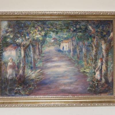 1292	WILLIAM STODDARD LOUGHRAN OIL ON BOARD *BACK ROAD CALIFON NJ* 1944, APPROXIMATELY 19 IN X 23 IN OVERALL
