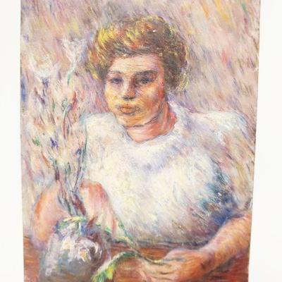 1290	WILLIAM STODDARD LOUGHRAN OIL ON BOARD *BOY WITH FLOWER*, APPROXIMATELY 12 IN X 18 IN

