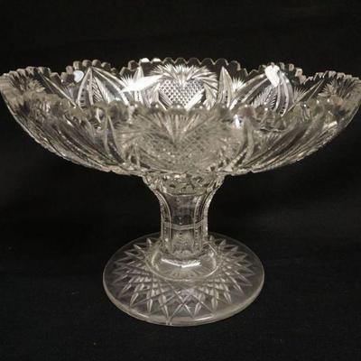 1259	BRILLIANT CUT GLASS 2 PART OVAL COMPOTE, APPROXIMATELY 12 IN X 9 IN X 8 IN
