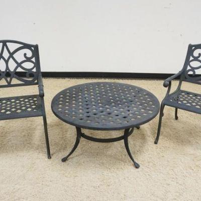 1183	CAST METAL PATIO TABLE WITH 2 ARM CHAIRS
