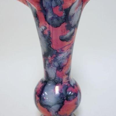 1059	ITALIAN OPALINE CASED GLASS MULTICOLORED HAND MADE VASE, APPROXIMATELY 12 IN HIGH
