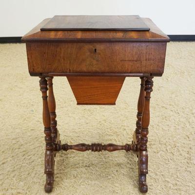 1213	VICTORIAN SEWING STAND, APPROXIMATELY 20 IN X 16 IN X 30 IN H
