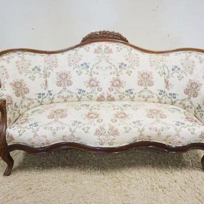 1196	WALNUT VICTORIAN LOVE SEAT, APPROXIMATELY 68 IN W
