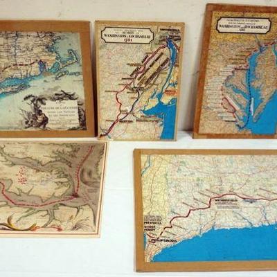 1105	GROUP OF MAPS DEPICTING VARIOUS MARCHES OF WASHINGTON AND FRENCH ARMY OF ROCKAM BEAU, LARGEST APPROXIMATELY 20 IN X 25 IN
