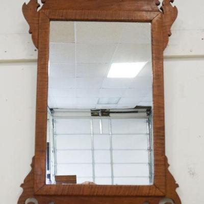 1207	CHIPPENDALE STYLE TIGER MAPLE MIRROR, APPROXIMATELY 15 IN X 34 IN
