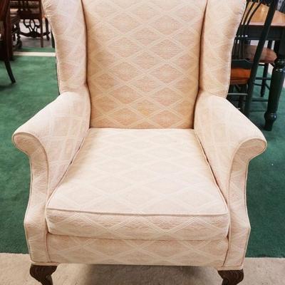 1230	UPHOLSTERED WING CHAIR WITH BALL AND CLAW FEET
