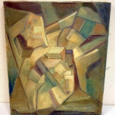 1110	WILLIAM STODDARD LOUGHRAN BUCKS COUNTY PA. ARTIST, 1901-1969, OIL PAINTING ON CANVAS, 1964 *ABSTRACTION*  , APPROXIMATELY 20 IN X 24...