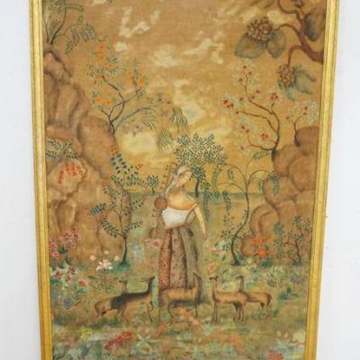 1279	LARGE MIDDLE EASTERN PAINTING ON CLOTH, APPROXIMATELY 40 IN X 82 IN
