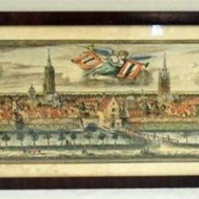 1102	ENGRAVING OF DELFT CANAL NETHERLANDS, APPROXIMATELY 54 IN X 14 IN
