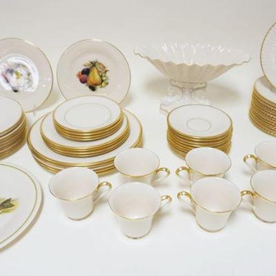 1056	LENOX LOT OF 57 PIECES OF ASSORTED CHINA INCLUDING SPECIAL FRUIT PLATES, COMPOTE, CUPS & SAUCERS, ETC
